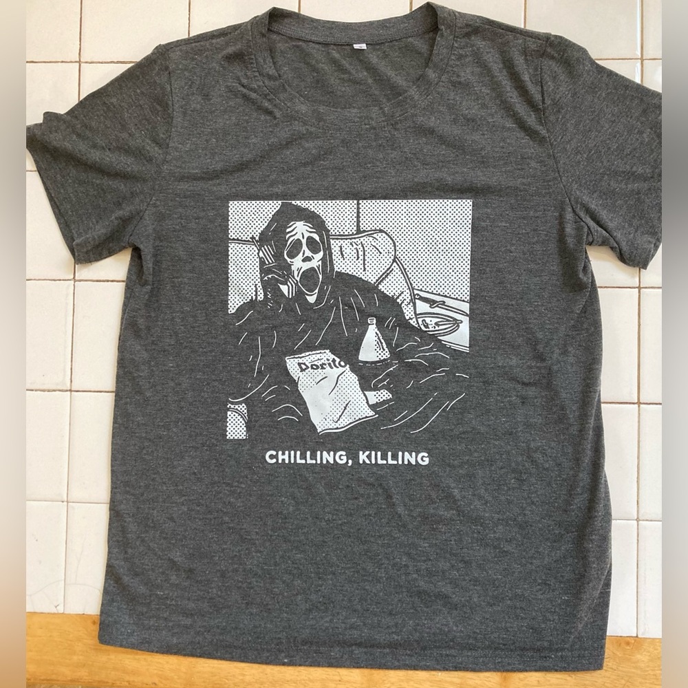 Grey Scream Ghost Face T-Shirt
